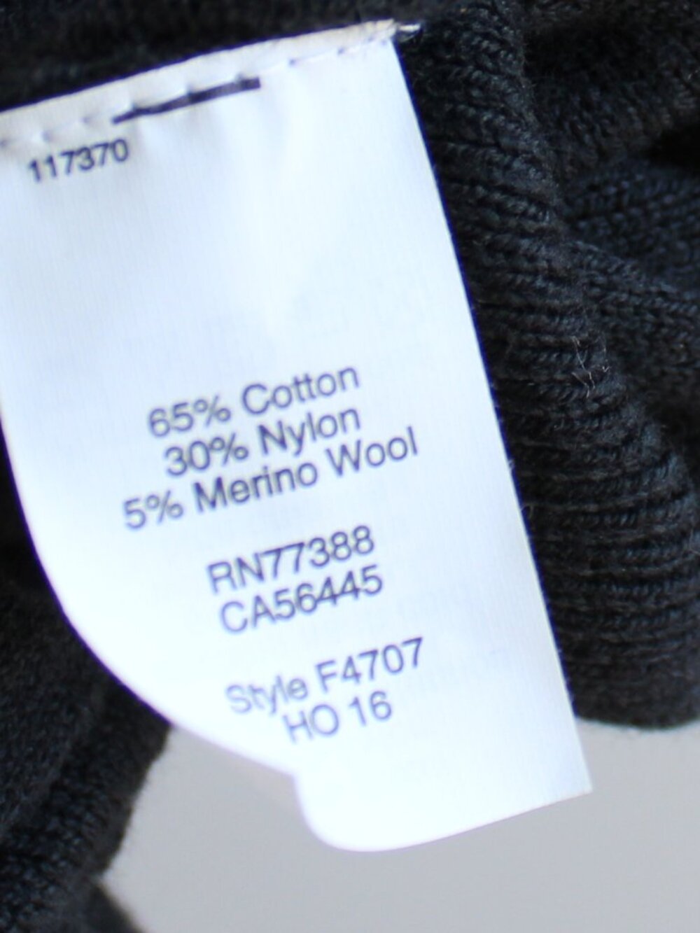 J. Crew Harbor Cotton Merino Wool Crewneck Black Pullover Sweater sz Medium NWT - Picture 5 of 5